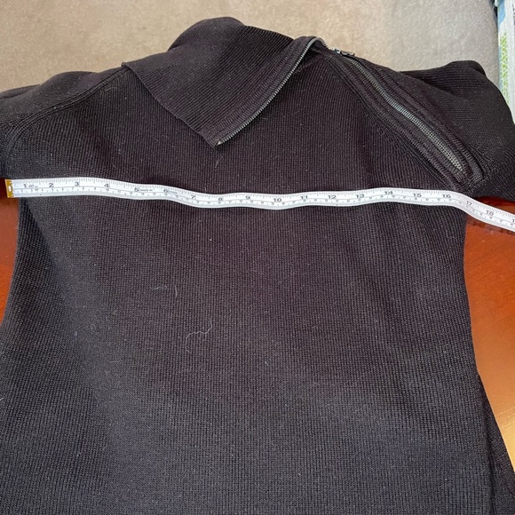 CALVIN KLEIN Black Zipper Cowl Neck Knit Sweater Dress - Picture 7 of 8